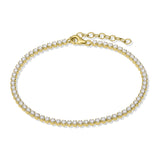 Pulsera de tenis, Bañado en oro, Zirconia cúbica artificial