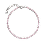 Pulsera de tenis, Plata 925 bañada en rodio, Zirconia cúbica artificial
