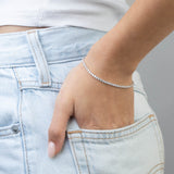 Pulsera de tenis, Plata 925 bañada en rodio, Zirconia cúbica artificial