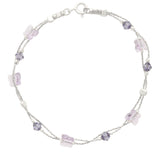 Pulseras Delicadas, Plata 925 bañada en rodio, Cristal Swarovski artificial