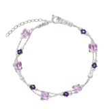 Pulseras Delicadas, Plata 925 bañada en rodio, Cristal Swarovski artificial