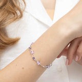 Pulseras Delicadas, Plata 925 bañada en rodio, Cristal Swarovski artificial