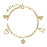 Pulseras Delicadas, Bañado en oro, Zirconia cúbica artificial