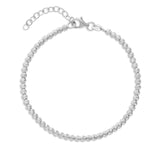 Pulseras Delicadas, Plata 925 bañada en rodio, Sin piedra