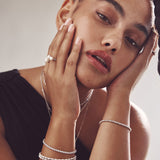 Pulseras Delicadas, Plata 925 bañada en rodio, Sin piedra