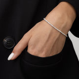Pulseras Delicadas, Plata de Ley 925, Sin piedra