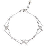 Pulseras Delicadas, Plata 925 bañada en rodio, Zirconia cúbica artificial
