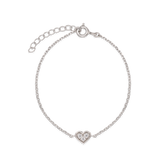 Pulseras Delicadas, Plata 925 bañada en rodio, Zirconia cúbica artificial