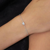 Pulseras Delicadas, Plata 925 bañada en rodio, Zirconia cúbica artificial