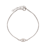 Pulseras Delicadas, Plata 925 bañada en rodio, Zirconia cúbica artificial