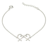 Pulseras Delicadas, Plata 925 bañada en rodio, Sin piedra