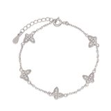 Pulseras Delicadas, Plata 925 bañada en rodio, Zirconia cúbica artificial