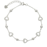 Pulseras Delicadas, Plata 925 bañada en rodio, Zirconia cúbica artificial