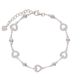 Pulseras Delicadas, Plata 925 bañada en rodio, Zirconia cúbica artificial