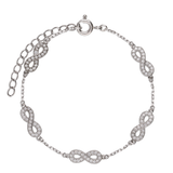 Pulseras Delicadas, Plata 925 bañada en rodio, Zirconia cúbica artificial