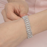 Pulseras Festivas, Plata 925 bañada en rodio, Sin piedra