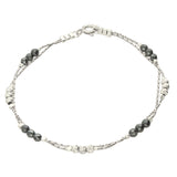 Pulseras Delicadas, Plata de Ley 925, Hematita artificial