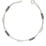 Pulseras Delicadas, Plata de Ley 925, Hematita artificial