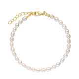 Pulseras delicadas, Bañado en oro, Perla cultivada