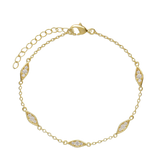 Pulseras Delicadas, Bañado en oro, Zirconia cúbica artificial