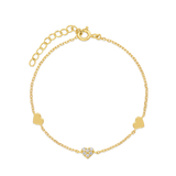 Pulseras Delicadas, Bañado en oro, Zirconia cúbica artificial