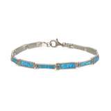Pulseras Festivas, Plata 925 bañada en rodio, Ópalo artificial