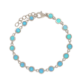 Pulseras Festivas, Plata 925 bañada en rodio, Ópalo artificial