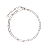 Pulseras Festivas, Plata 925 bañada en rodio, Zirconia cúbica artificial