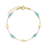 Pulseras Delicadas, Bañado en oro, Vidrio de plomo