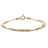 Pulseras Delicadas, Bañado en oro, Perla Swarovski artificial