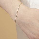 Pulseras Delicadas, Plata 925 y bañado en oro, Zirconia cúbica artificial