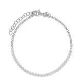 Pulseras Delicadas, Plata 925 bañada en rodio, Zirconia cúbica artificial