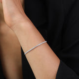 Pulseras Delicadas, Plata 925 bañada en rodio, Zirconia cúbica artificial