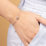 Pulseras Delicadas, Plata 925 bañada en rodio, Zirconia cúbica artificial
