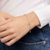 Pulseras Delicadas, Plata 925 bañada en rodio, Zirconia cúbica artificial