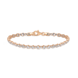 Pulsera de tenis, Bañado en oro rosa, Zirconia cúbica artificial