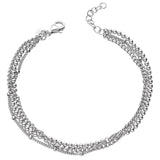 Pulseras Delicadas, Plata 925 bañada en rodio, Sin piedra