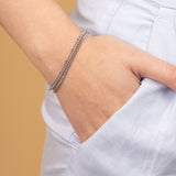 Pulseras Delicadas, Plata 925 bañada en rodio, Sin piedra