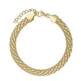 Pulsera gourmet, Acero inoxidable con baño de oro de aproximadamente 1 micra, Sin piedra