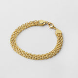 Pulsera gourmet, Acero inoxidable con baño de oro de aproximadamente 1 micra, Sin piedra