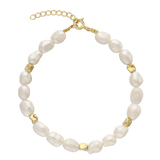 Pulseras delicadas, Bañado en oro, Perla cultivada