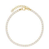 Pulsera de tenis, Bañado en oro, Zirconia cúbica artificial