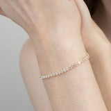 Pulsera de tenis, Bañado en oro, Zirconia cúbica artificial