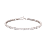 Pulsera de tenis, Plata 925 bañada en rodio, Zirconia cúbica artificial