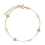 Pulseras Delicadas, Bañado en oro, Perla sintética