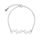 Pulseras Delicadas, Plata 925 bañada en rodio, Zirconia cúbica artificial