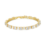 Pulsera de tenis, Bañado en oro, Zirconia cúbica artificial