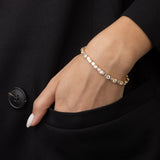 Pulsera de tenis, Bañado en oro, Zirconia cúbica artificial