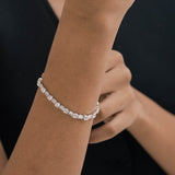 Pulsera de tenis, Plata 925 bañada en rodio, Zirconia cúbica artificial