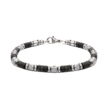 Pulsera de hombre, Acero inoxidable, Howlita artificial